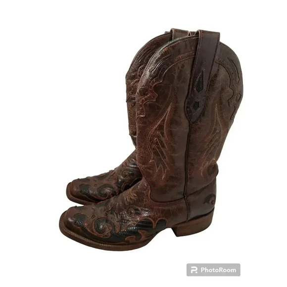 Corral Women Python Inlay Brown/Black Size 9